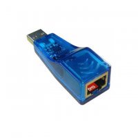 USB адаптер към LAN USB to LAN RJ45, Син