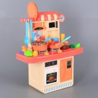 Кухня със светещи котлони, реалистични звуци и течаща вода-38 см Детска играчка сглобяема оборудвана, снимка 13 - Образователни игри - 30862481