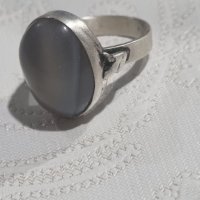 Стар масивен сребърен пръстен с камък Ахат , снимка 4 - Пръстени - 44297230