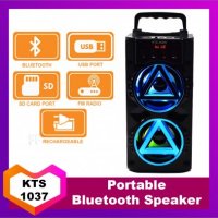 Преносима Bluetooth тонколонка KTS-1037E 2x5W с FM радио и МP3, снимка 1 - Bluetooth тонколони - 30506470