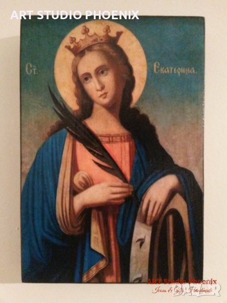 Икона на Света Екатерина icona Sveta Ekaterina, снимка 1