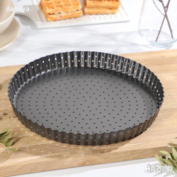 4074 Перфорирана форма за печене кръгла тава с подвижно дъно, снимка 1