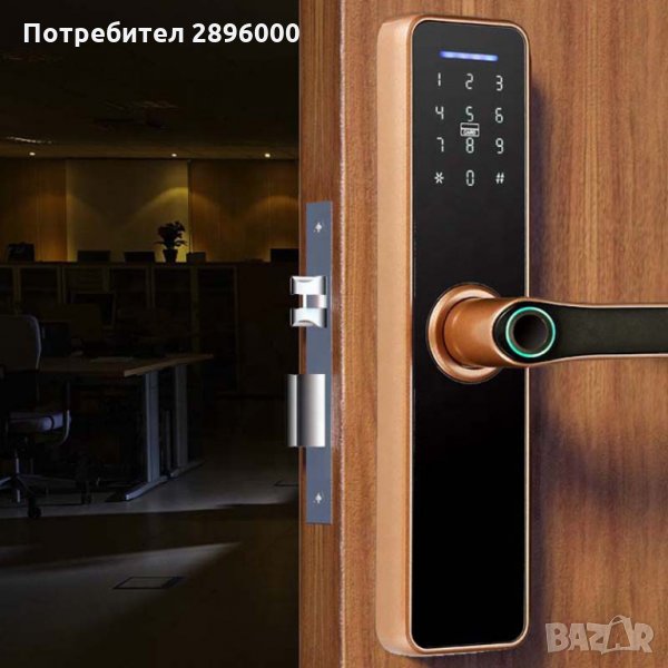  Smart брава , отключване с пръстов отпечатък , код ,  чип ; Wifi ; Tuya Smart app, смарт брава., снимка 1