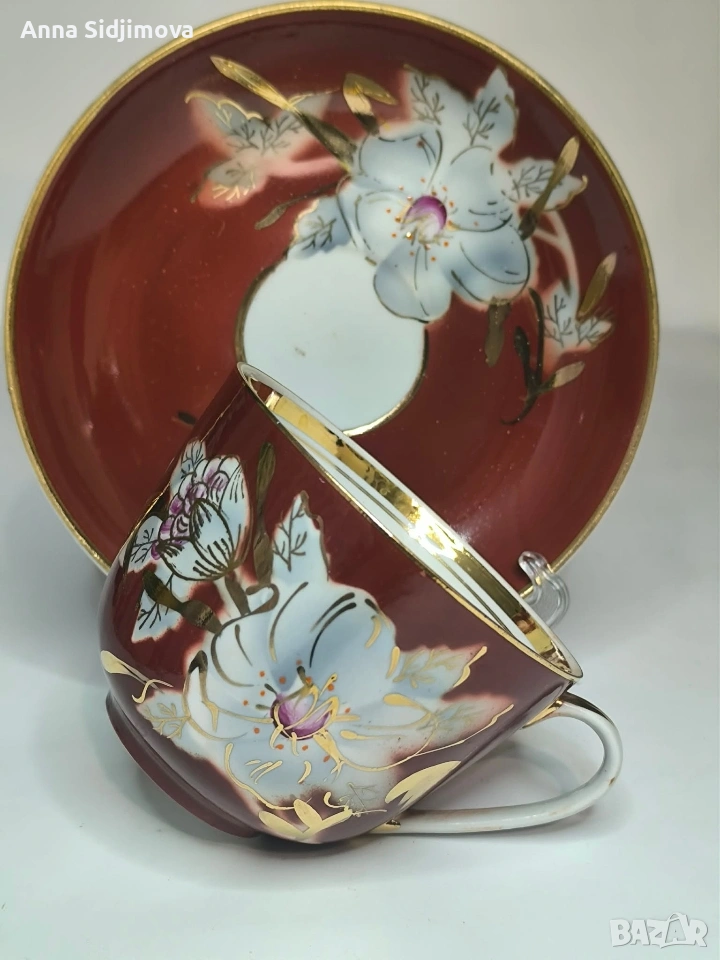 Двоен сет за чай руски порцелан , снимка 1