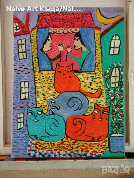 Картина платно маслени акрилни бои размер В. 42 / ш.32, снимка 1