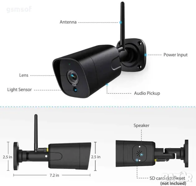 2mpx WiFi камера за видеонаблюдение, запис на карта памет, говор, звук ICSEE, снимка 1