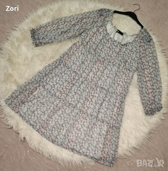 Рокля на волани от тюл с подплата, снимка 1