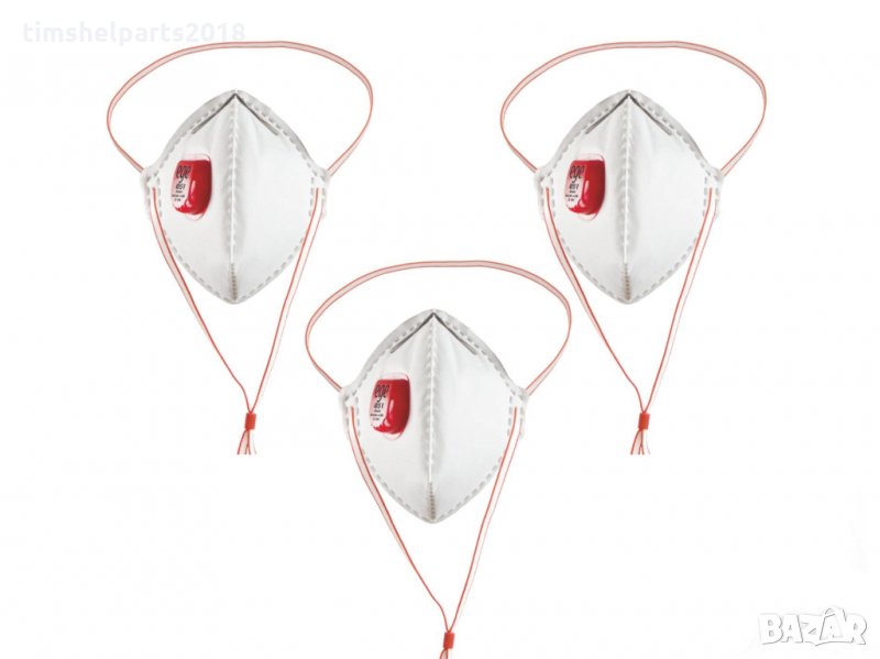 FFP3 Комплект предпазни маски за лице EGE, Сертифицирана, Респираторна, Бяла, 3броя, снимка 1