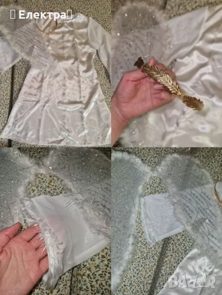 Коледен ангелски костюм с тиара и криле, снимка 1
