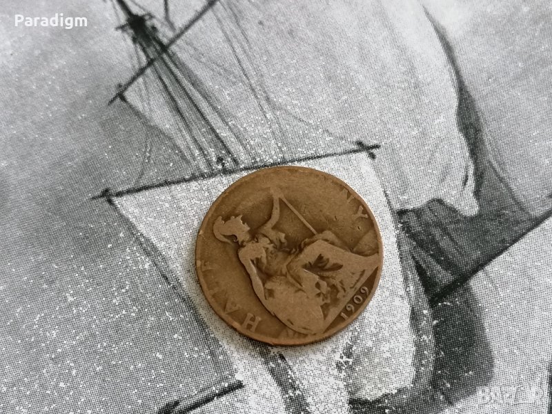 Монета - Великобритания - 1/2 (половин) пени | 1909г., снимка 1
