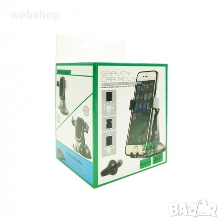 Универсална стойка за телефон 2в1, Автомобилна поставка , Въздуховод,  Вакуум, снимка 1