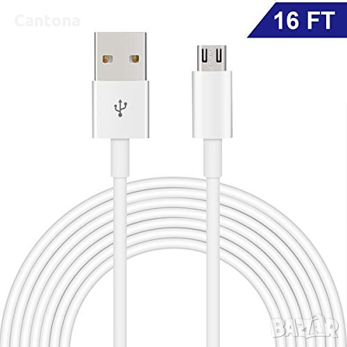 Micro USB 2.0 Data кабел за видеокамери, GSM и др. 500 см, снимка 1
