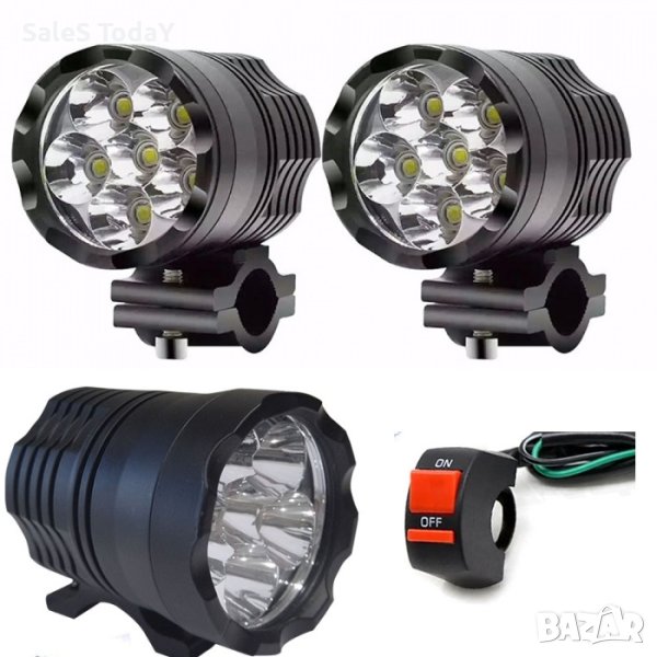 Халогени за мотор, диодни, 6000K-7000k, 12-24V, 2БР в комплект, снимка 1