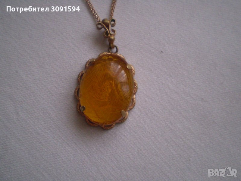 РЕТРО висулка ВИНТИДЖ БИЖУ ОТ ТОПЕН КЕХЛИБАР СССР, снимка 1