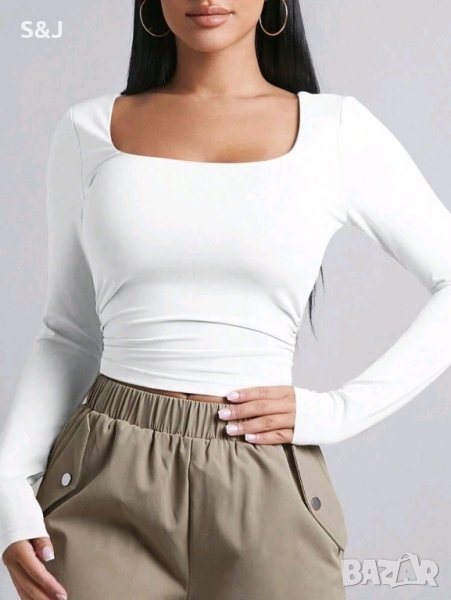 Къса блуза с дълъг ръкав , снимка 1