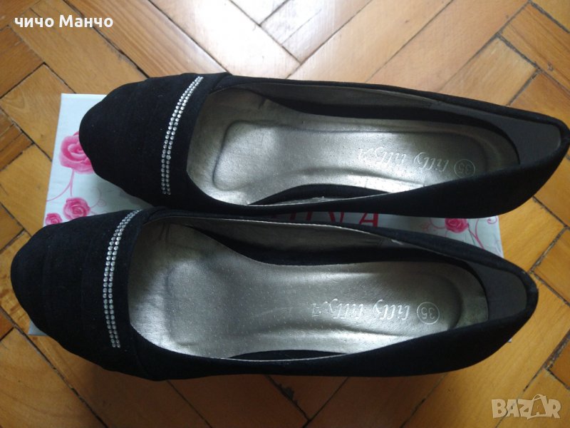 Дамски обувки велур с токче 35, снимка 1