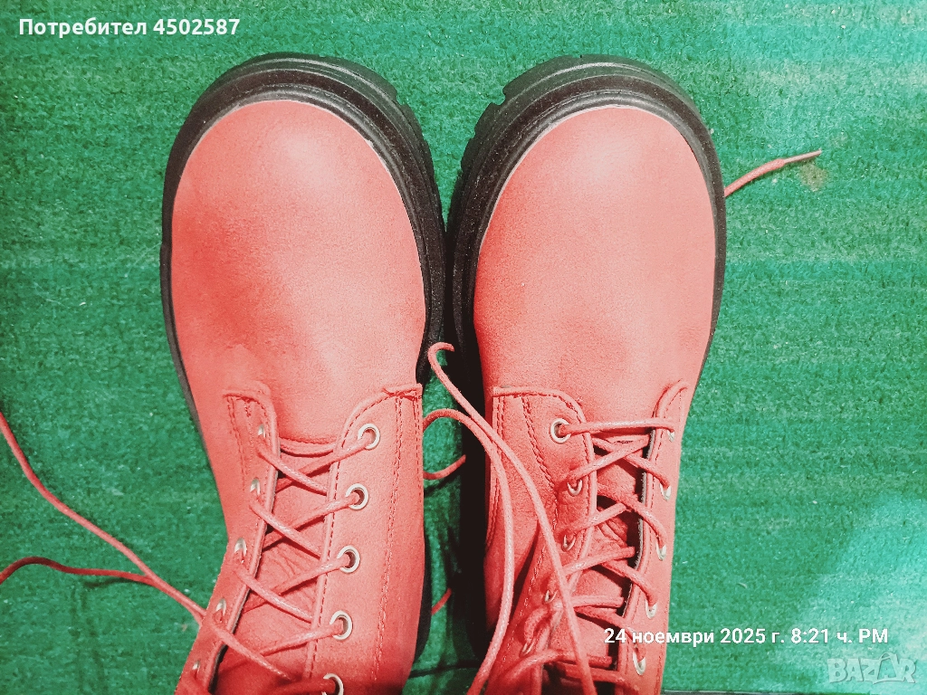 Червени високи ботуши, снимка 1