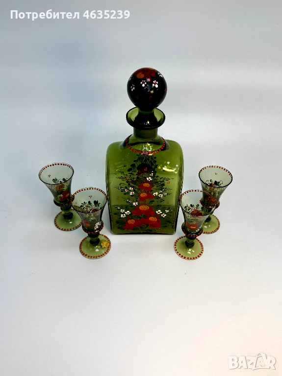 Сервиз за аперитив, гарафа и чаши за ликьор, снимка 1