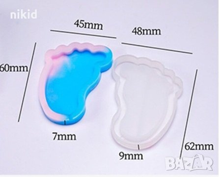Бебешки крак стъпало краче силиконов молд форма фондан смола гипс прощъпулник пита шейкъри Shaker, снимка 1