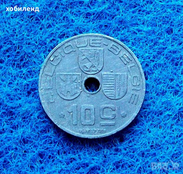 10 центимес Белгия 1942-редки, снимка 1