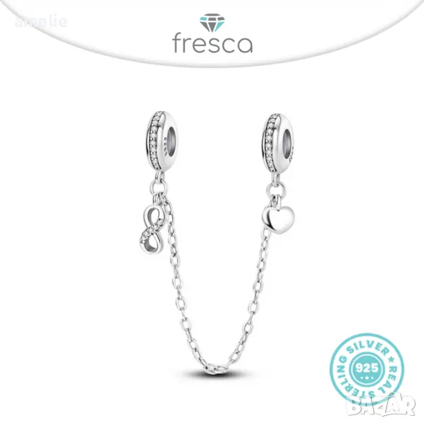 Ново! Осигурителна верижка Fresca по модел тип Pandora печат ale S 925. Eternity, снимка 1