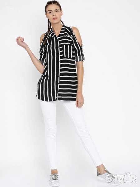 Риза Alcott черно/бяло райе , снимка 1