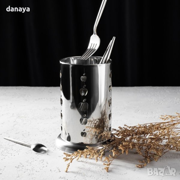 4069 Сушилник за прибори поставка за вилици лъжици Ябълки, снимка 1