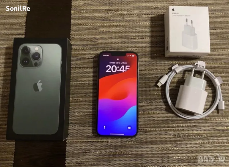 100% батерия Iphone 13 Pro 512GB Green Alpine {Зелен Айфон} AppleCare+, снимка 1