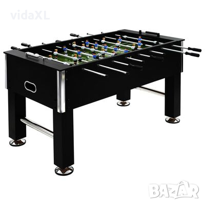 vidaXL Футболна маса, стомана, 60 кг, 140x74,5x87,5 см, черна（SKU:91438, снимка 1