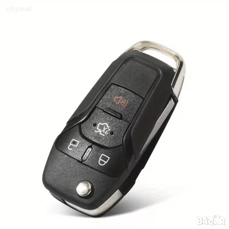 Кутия за ключ FORD с 4 бутона и острие HU101 за Mondeo, Fiesta, Focus, Galaxy, Ranger, Tranzit, KA и, снимка 1