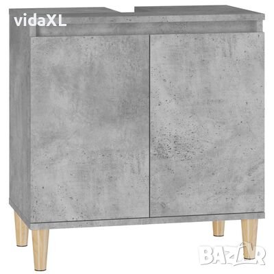 vidaXL Шкаф за мивка, бетонно сиво, 58x33x60 см, инженерно дърво（SKU:821256, снимка 1