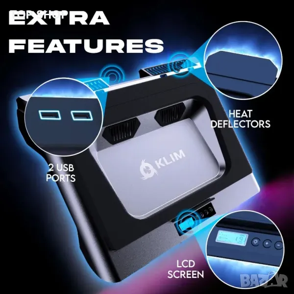 Охлаждаща подложка за лаптоп KLIM Everest, турбо вентилатор 4300 RPM, 14-17.3 инча, снимка 1