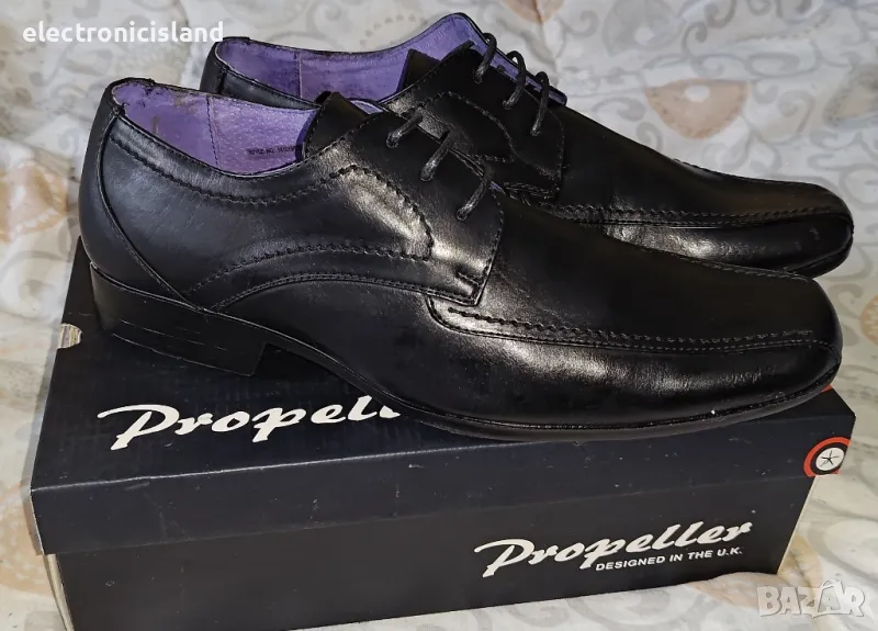 Чисто нови официални черни кожени обувки марка Propeller, купувани от Англия, номер 43 , снимка 1