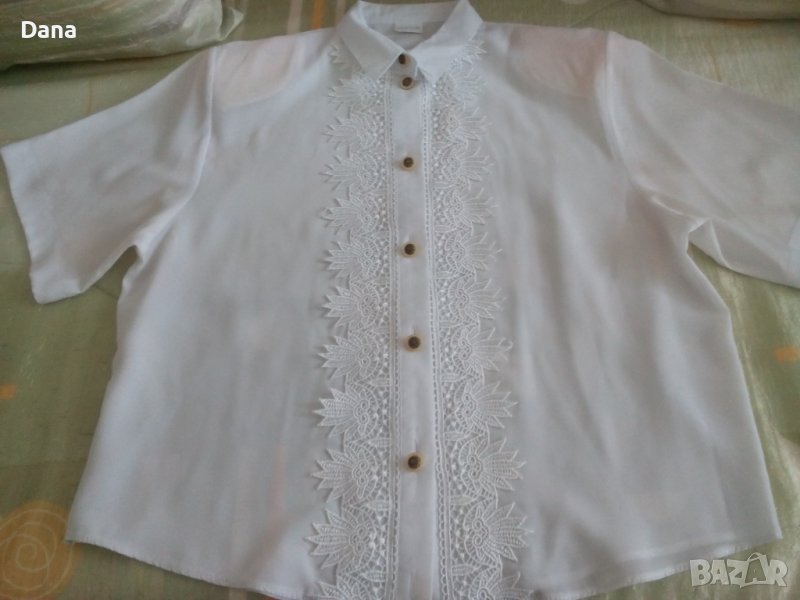 Бяла копринена блуза, снимка 1