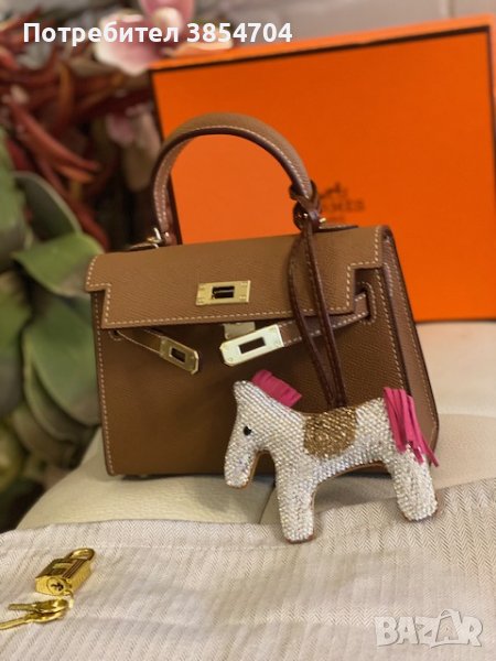 чанта Ермес Mini Kelly 19*Кели*HERMES KELLY 19 CRAIE Epsom Gold Hardware, снимка 1