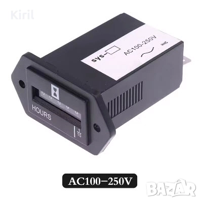Мото часовник Работно напрежение: 100-250V AC моточасовник за дизелови и бензинови двигатели , снимка 1