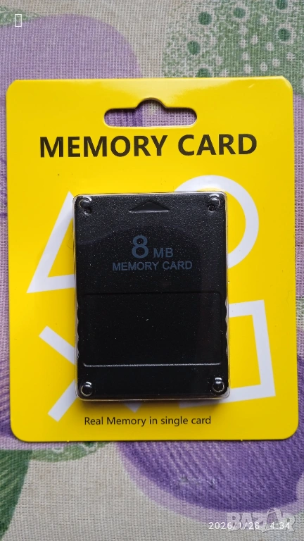 НОВА Playstation 2 Memory Card 8MB мемори карта памет плейстейшън плей стейшън пс2 ps2 плеи стеишън, снимка 1