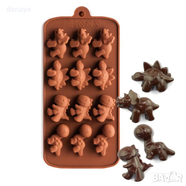 4171 Силиконова форма за бонбони Динозавърчета, снимка 1