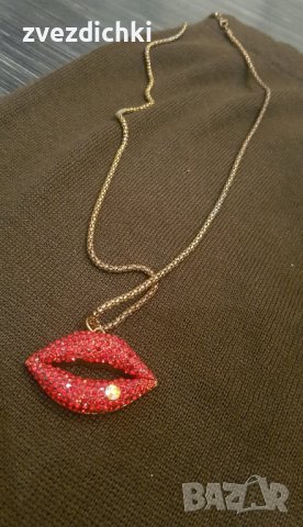 Колие 💋 KISS/ LIPS 💋, снимка 1 - Колиета, медальони, синджири - 40409953