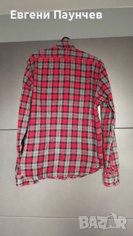 Scotch & Soda мъжка бархетна риза Размер L в червен цвят , снимка 3 - Ризи - 51514800