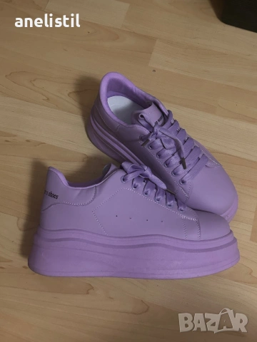 💜 Модерни дамски кецове на платформа – лилави 💜