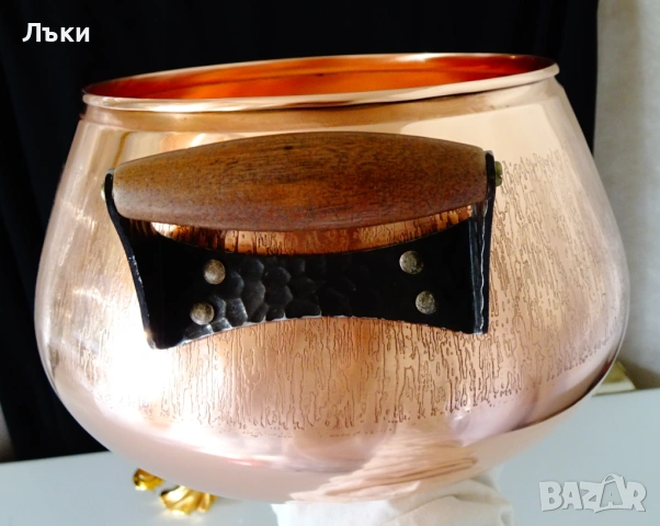 Медна тенджера 5 л.,чиста червена мед. , снимка 4 - Антикварни и старинни предмети - 53342543