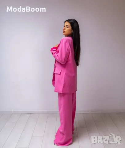 Стилен розов дамски комплект , снимка 2 - Костюми - 47970816