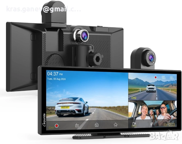 Carpuride W125S Carplay екран с 3-канален видеорегистратор