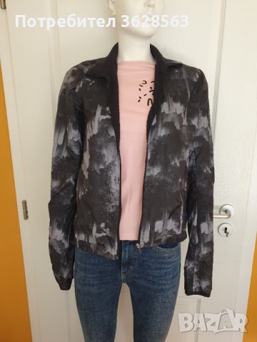 Черно дамско шушляково яке Adidas, снимка 2 - Якета - 42882170