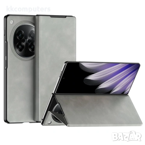 Кожен Калъф за Oppo Find N6 5G - Nappa текстура, Стойка, Слот за карта, Магнитен, 3 Цвята, снимка 2 - Калъфи, кейсове - 54267315