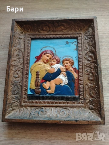 Красива метална икона , снимка 2 - Антикварни и старинни предмети - 51154580