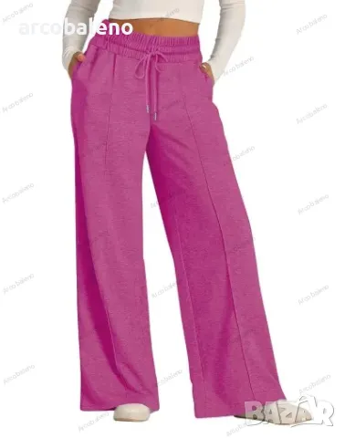 Дамски едноцветни модни широки ежедневни панталони с талия, 11цвята , снимка 13 - Панталони - 47305219