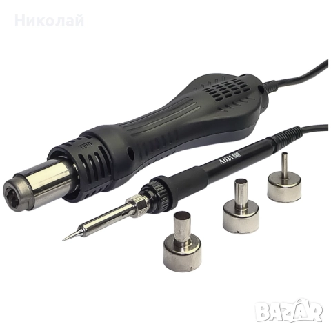 Станция за запояване AIDA 8586, горещ въздух, поялник с нагревателен елемент Hakko., снимка 4 - Друга електроника - 52307819