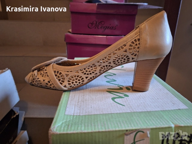 нови обувки естествена кожа цвят беж , снимка 3 - Дамски обувки на ток - 54209624